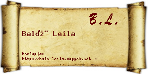 Baló Leila névjegykártya